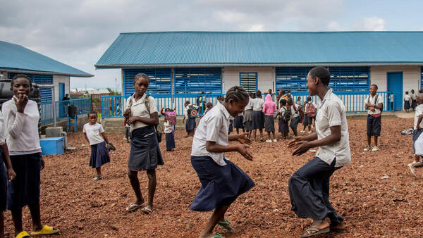 Students play during recess at Nziyi Primary School in Goma, Democratic Republic of the Congo.