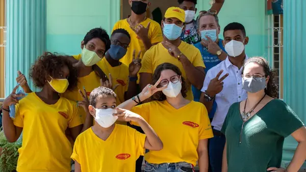 Participants in UNICEF Cuba-hosted collaborative storytelling project spearheaded by UNICEF Innovation, Imagining Health Futures.