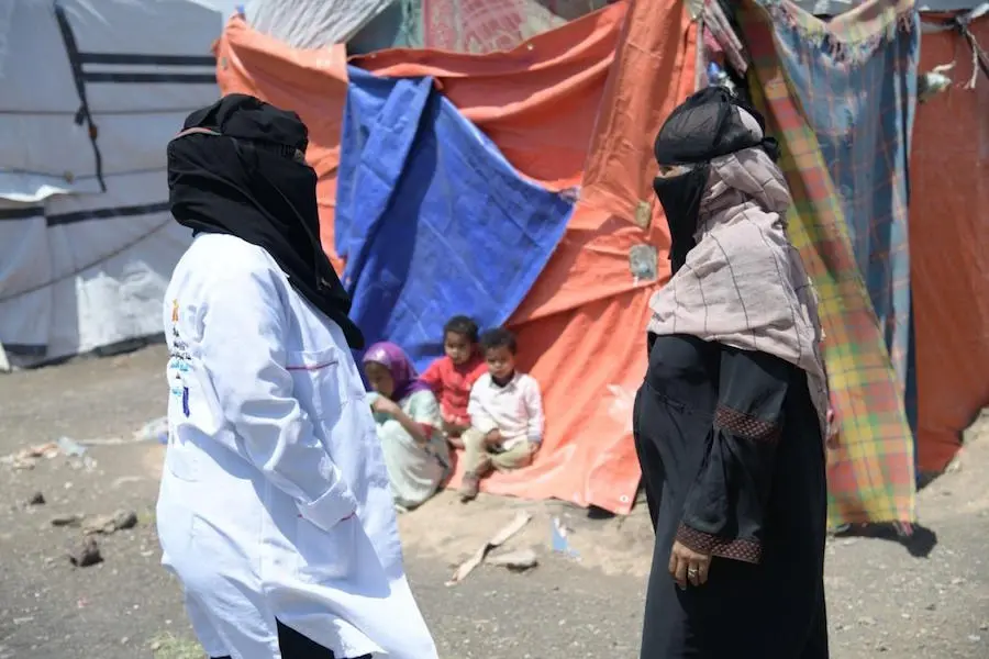 UNICEF-supported community health workers provide vital health and nutrition services for children in rural areas in Yemen. UNICEF-supported community health workers provide vital health and nutrition services for children in rural areas in Yemen.