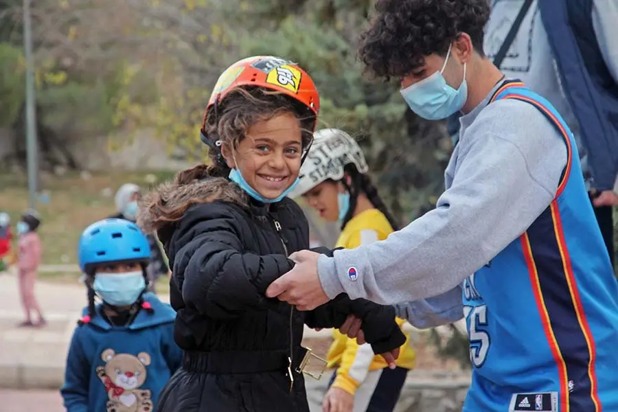 Young skaters like Areej have plenty of time to practice through a community skate program in Amman, Jordan.