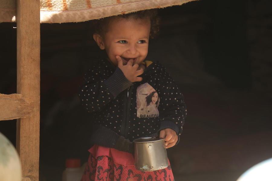 Two-year-old Ghosoon was treated for severe malnutrition at a UNICEF-supported nutrition center in Yemen.