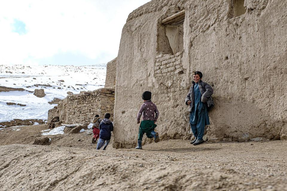 Children play in a village in Chaghcharan District in Ghor Province in central Afghanistan.