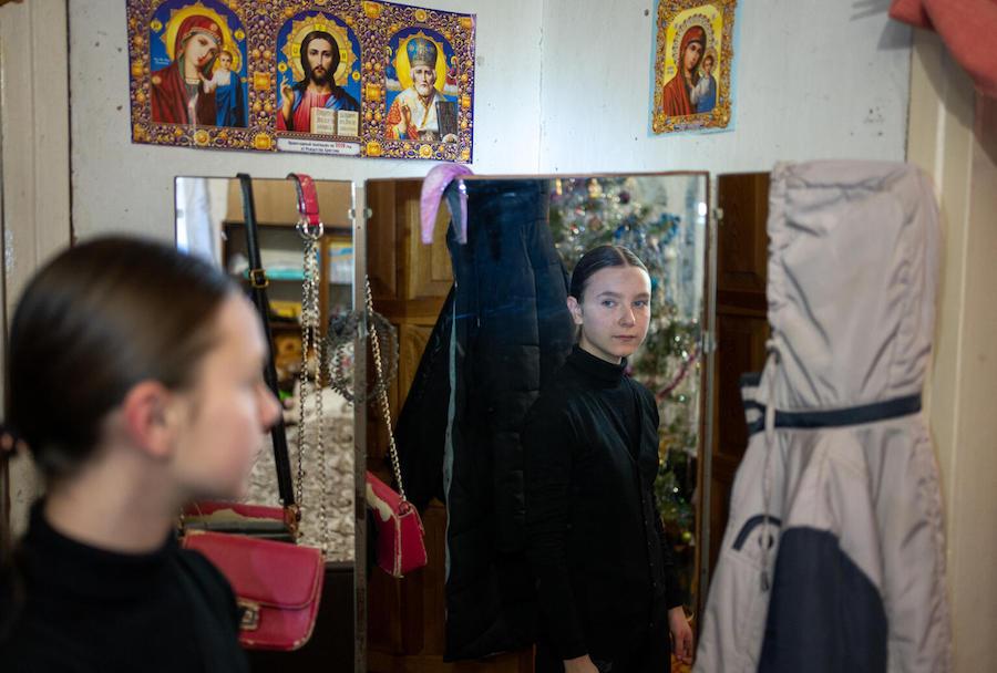 Dasha, whose family recently returned home to Izyum, Kharkiv oblast, after being displaced by fighting, turns 16 on Feb. 24, 2023 — a year to the day since the escalation of war in Ukraine began.