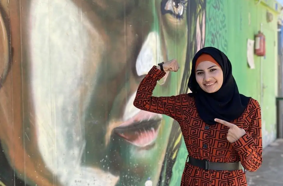 Ahed, 18, a Syrian refugee and resident of the Za’atari refugee camp.