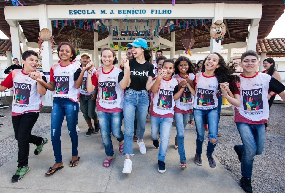 UNICEF USA supporter Sofia Carson visits UNICEF programs in Brazil.