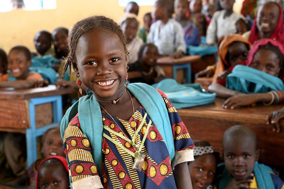 A student at a UNICEF-supported school in the Lac region, western Chad.
