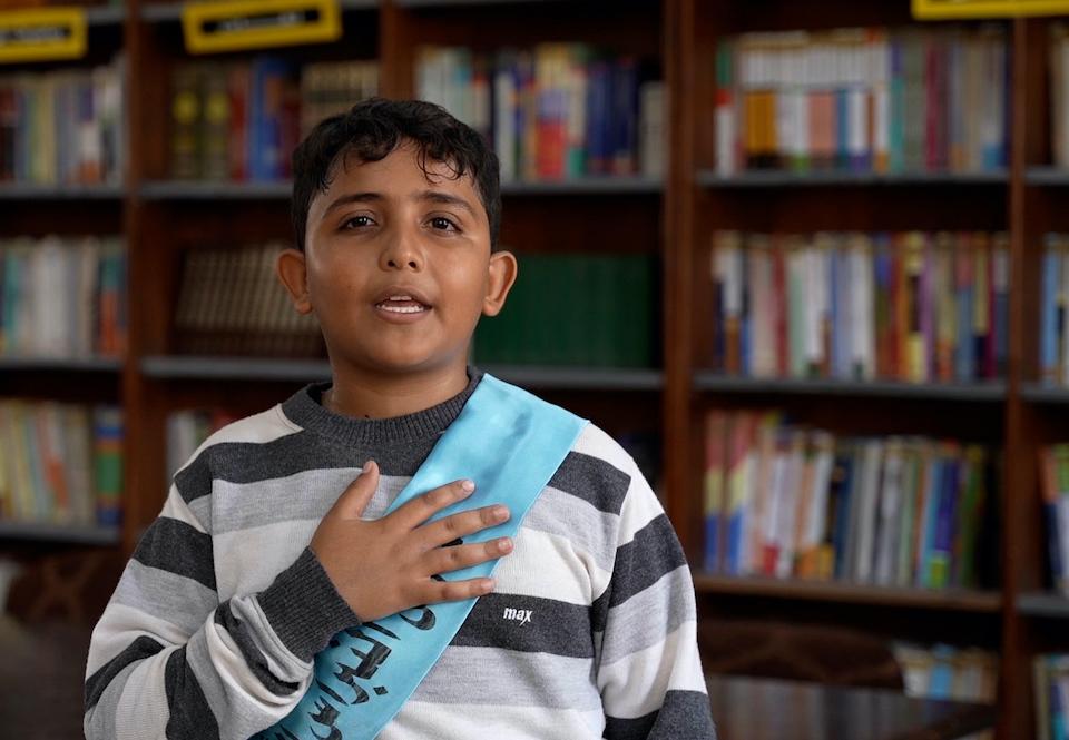 Amjad, 14, of Yemen, submitted his poem for peace to UNICEF expressing his hopes and dreams for the future.