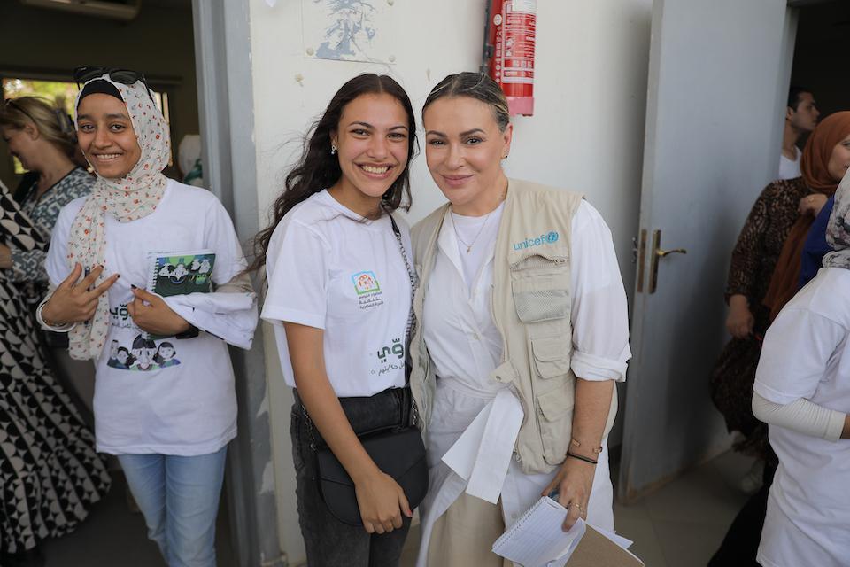 UNICEf Ambassador Alyssa Milano visits UNICEF-supported programs for adolescent girls in Fayoum, Egypt.