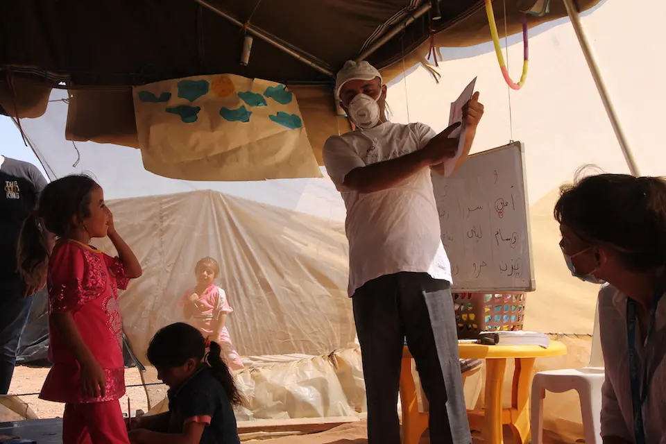 UNICEF-supported Makani centers provide resources and a refuge for children in informal tented settlements in Jordan.