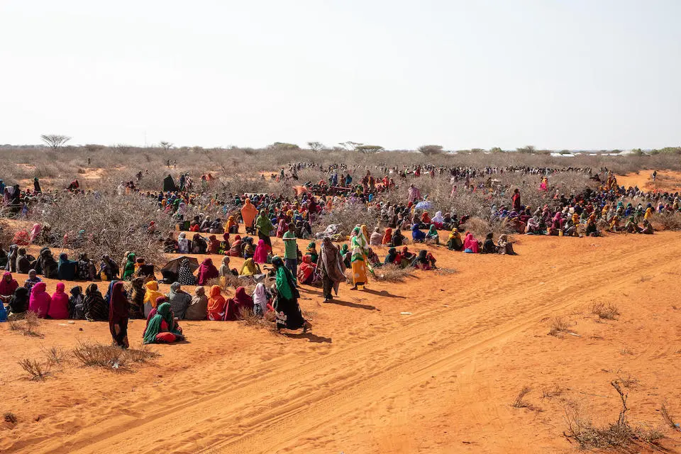 In Hegalle, Somali region in Ethiopia, thousands of men, women and children are sitting in line in the sweltering heat waiting to be registered and receive humanitarian aid.