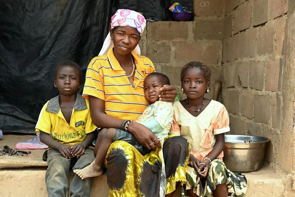 A mother with her three children, all refugees from Burkina Faso, feel safe in Côte d'Ivoire but surviving is still a struggle.