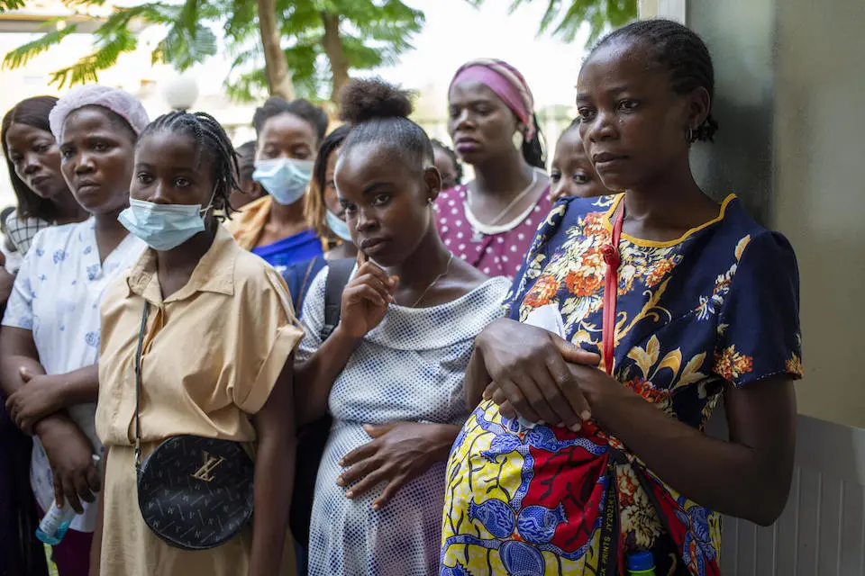 Pregnant women wait to receive antenatal care at UNICEF-supported Benfica Maternal and Child Health Center in Luanda, Angola..