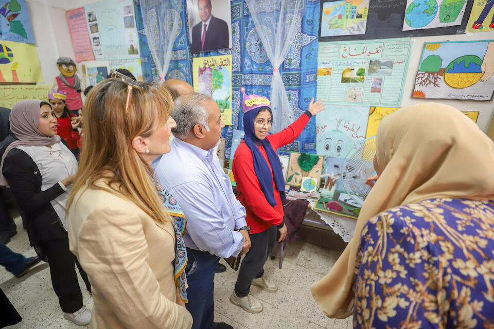 UNICEF-supported climate change education program in Egypt.