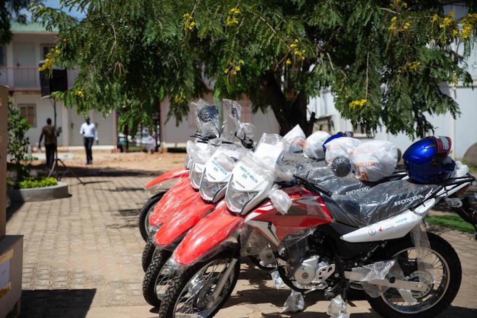 Motorcycles donated to health workers in South Sudan will help improve efficiency of vaccine delivery for routine child immunizations.