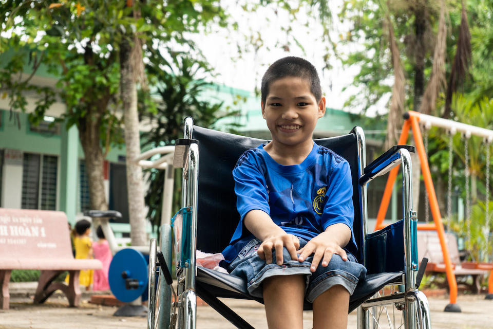 Truc, 13, is one of thousands of children with disabilities who do not have a primary caregiver but instead live in institutional care in Vietnam. UNICEF works to promote alternative care arrangements for children with disabilities to reduce their risks of neglect and abuse.