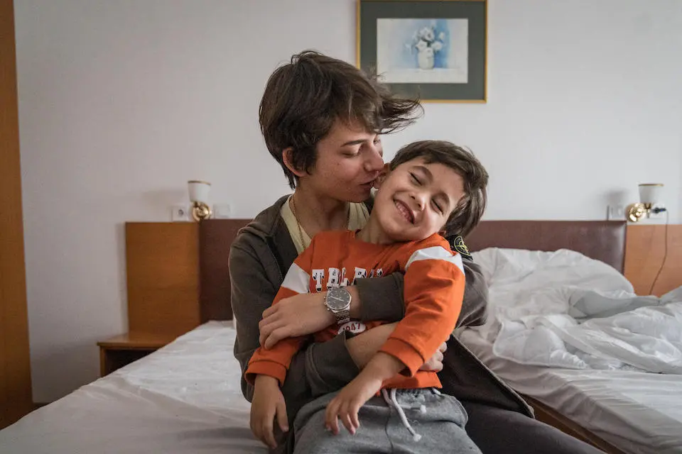 Timor, 15, his little brother and their mother left Odessa, Ukraine, to come in Romania via the Isaccea border crossing.