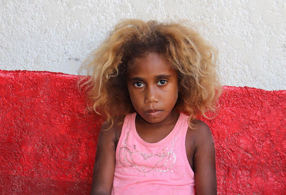 Seven-year-old Marie from Vanuatu, one of thousands of children who have been affected by devastating cyclones.