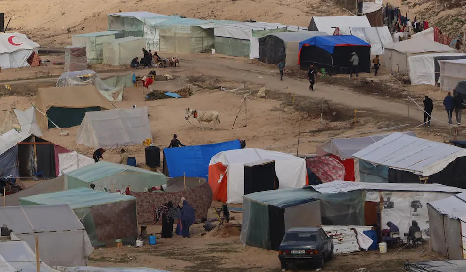 A shelter for internally displaced persons in the Gaza Strip, Jan. 11, 2024.