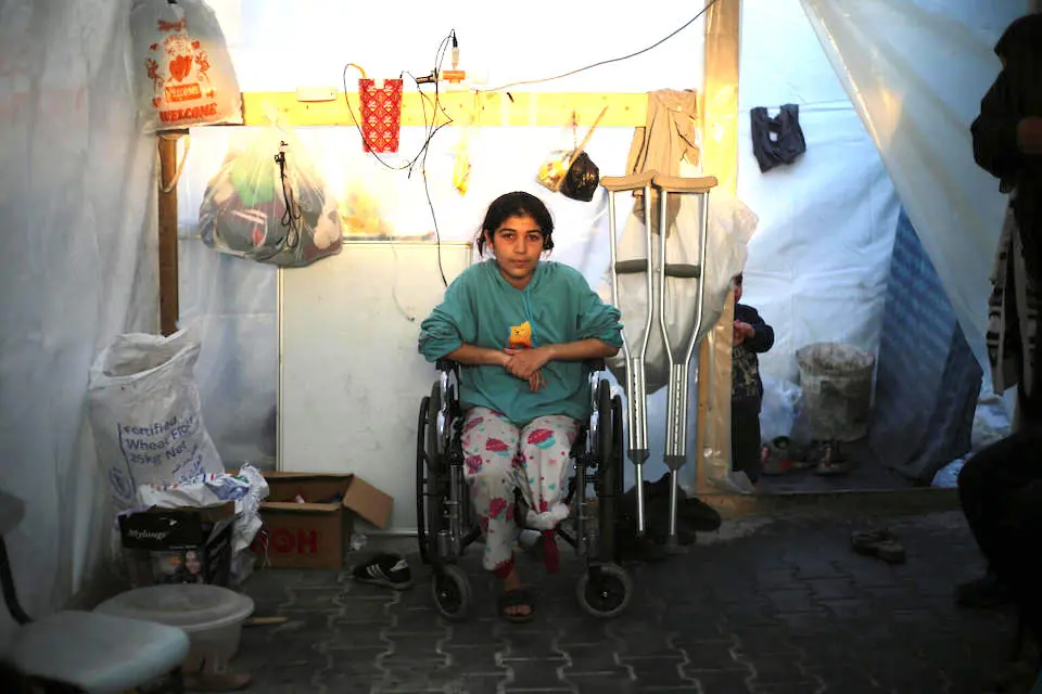 Razan, 11, lost her mother, father and her three brothers during the ongoing escalation of hostilities in the Gaza Strip.