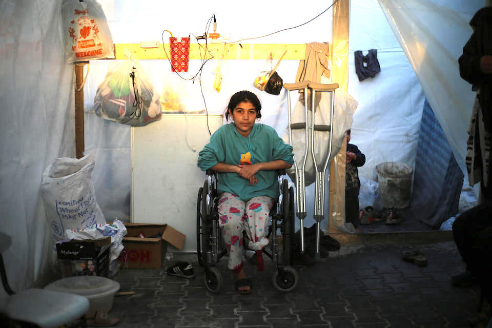Razan, 11, lost her mother, father and her three brothers during the ongoing escalation of hostilities  in the Gaza Strip. 