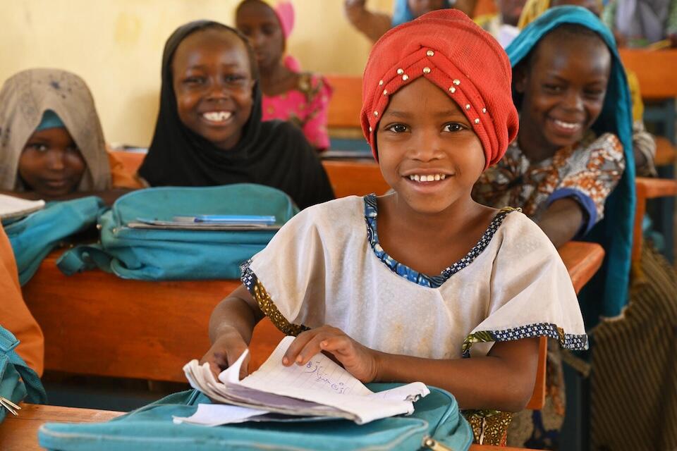 Children attend class in Bol, the Lac region, western Chad.