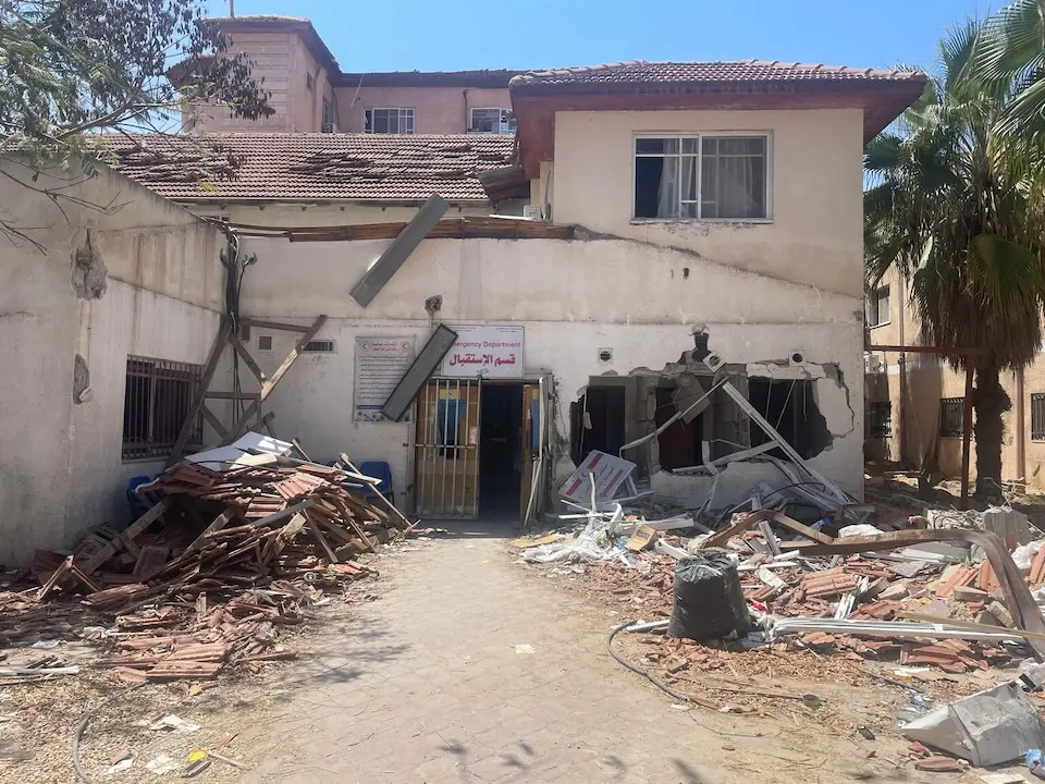The impact of the escalating conflict is visible outside the emergency department of Al Amal Hospital in Khan Younis, located in the southern Gaza Strip.