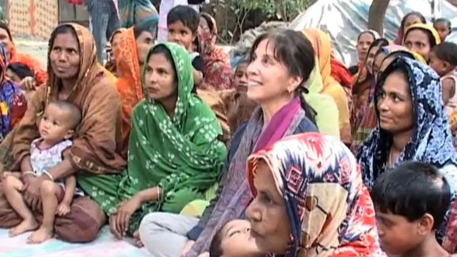 Olivia Harrison, founder of the George Harrison Fund for UNICEF, traveled to Bangladesh 40 years after her late husband's legendary concert benefit. ©️ UNICEF USA