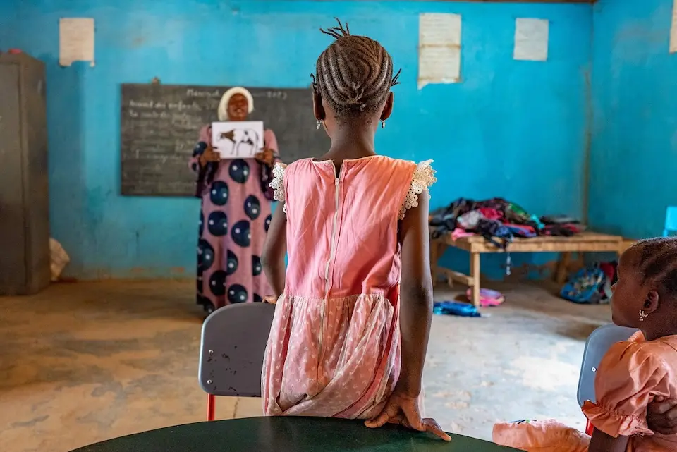 Children learn in a UNICEF-supported school in Banamba, Mali.