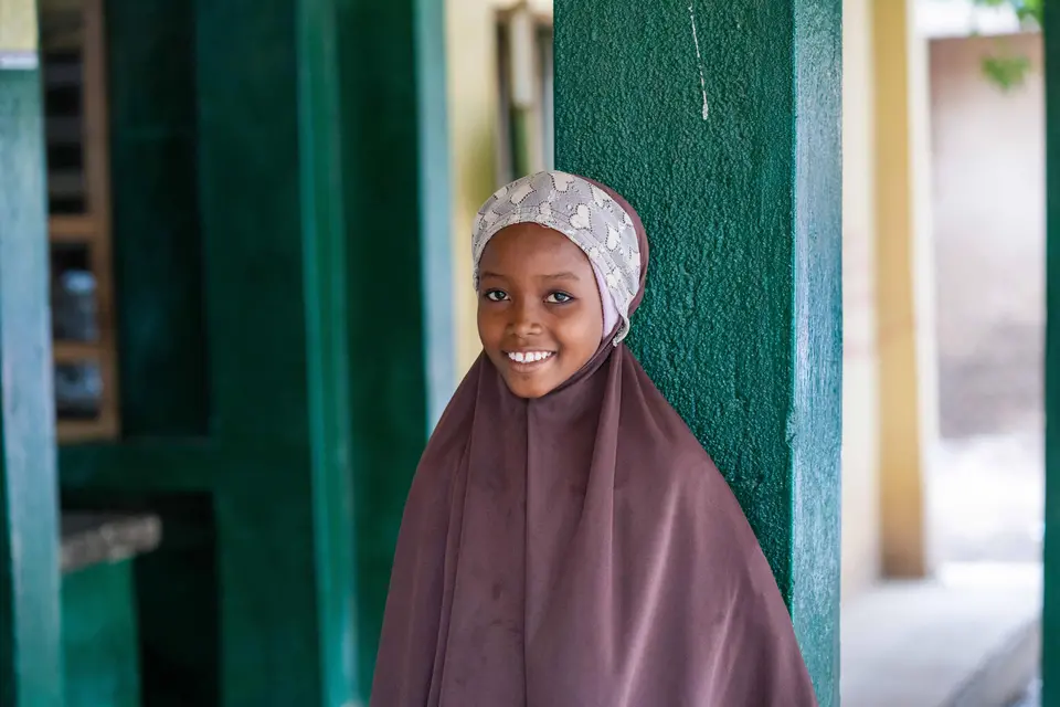 Safiyya, 10, waits to receive a human papillomavirus (HPV) vaccination in Katsina, Nigeria, on May 30, 2024.