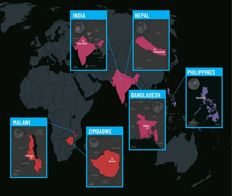 UNICEF world map