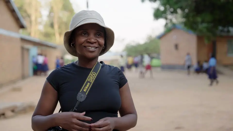 Photojournalist Thoko Chikondi on assignment in northern Malawi.