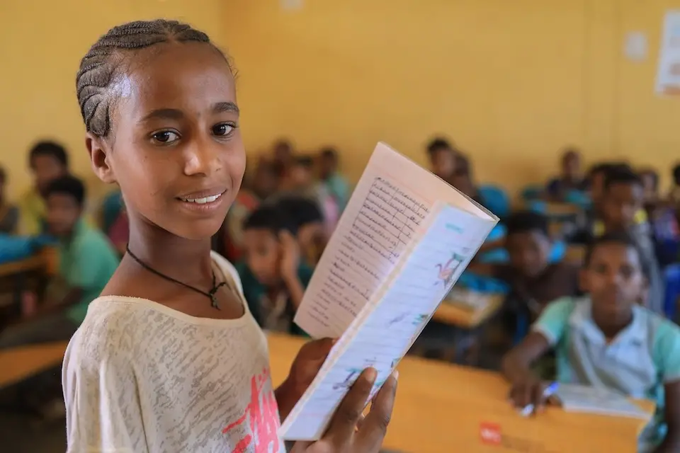 Merehawit, 12, is one of the most active students at the ECW-supported Frekalsi Primary School in the Tigray region of Ethiopia.