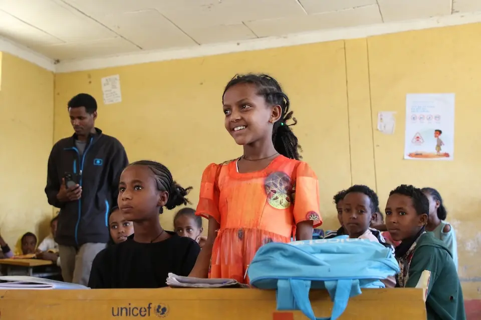 Samrawit, 10, attends the ECW-supported FreKalsi Primary School in the Tigray region of Ethiopia.