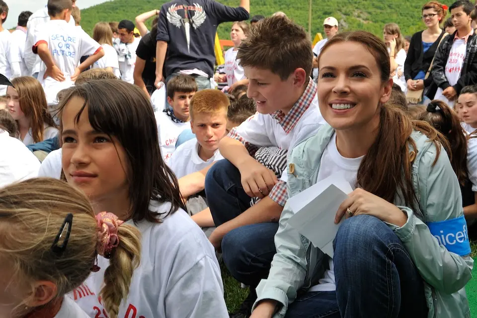 Alyssa Milano UNICEF Ambassador in Kosovo visiting UNICEF programs.
