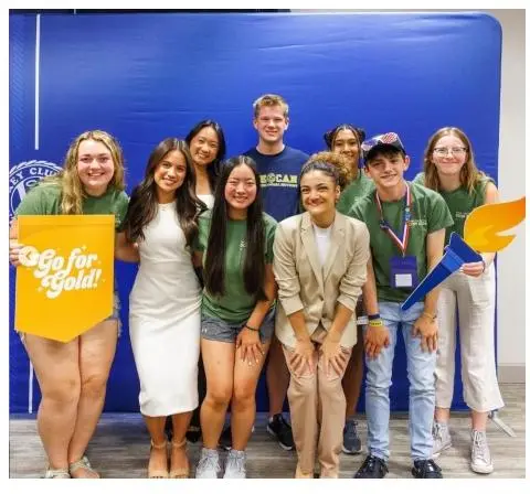 UNICEF Ambassador Laurie Hernandez meets with students at the International Key Club Convention in Atlanta of July 2024.