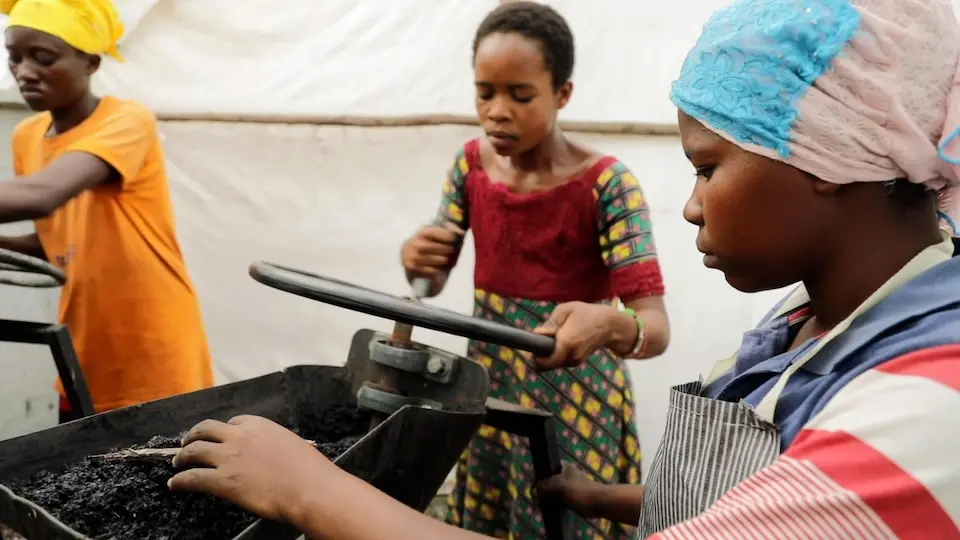 in Burundi, members of the group Green Girls make a plant-based charcoal alternative that is better for the environment.
