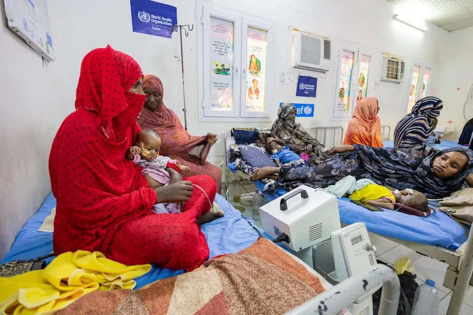 On Jan. 13, 2025, mothers tend to their children suffering from severe acute malnutrition with medical complications at UNICEF-supported Port Sudan Pediatric Hospital in Sudan.