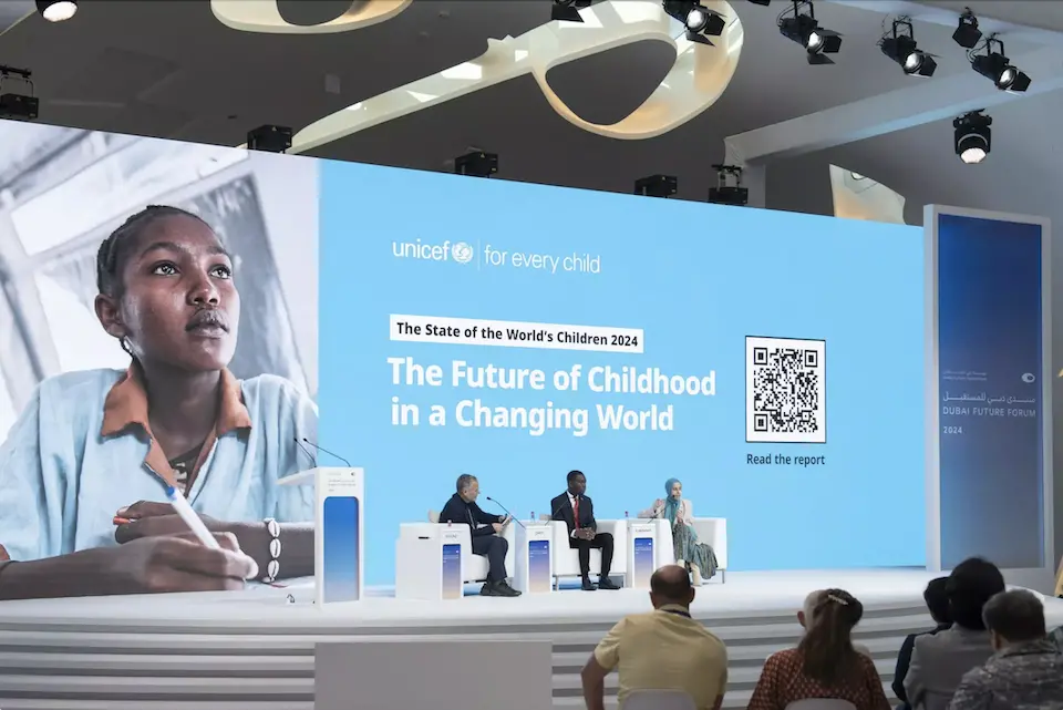 Panelists onstage at Dubai Future Forum 2024.