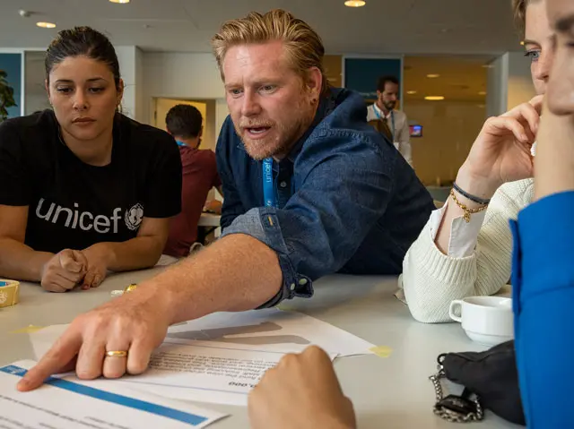 UNICEF NextGen members during a workshop at the UNICEF NextGen Global Summit in Copenhagen, Denmark.