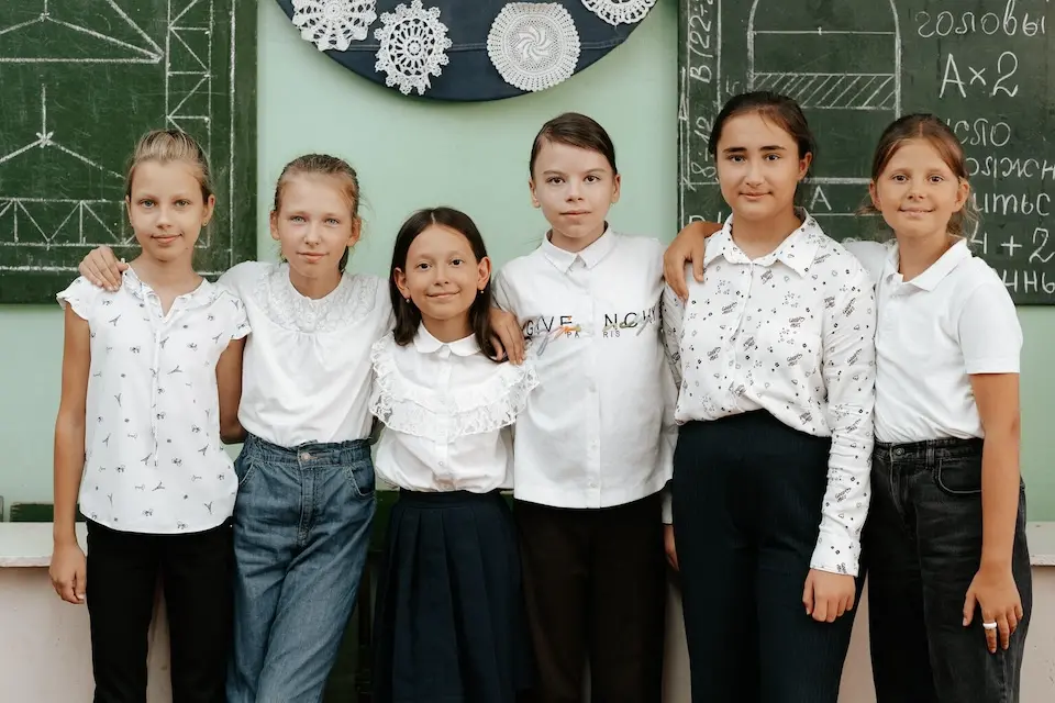 Refugee children from Ukraine at their new school in Chisinau, Moldova.