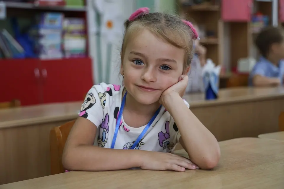 Mariana, a kindergartener in Liubar, Zhytomyrska oblast, Ukraine, where UNICEF intervened to stop the local water system from complete collapse.