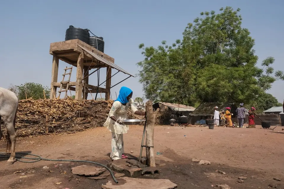 A water tower in Abbecouta, Senegal. Village leaders shared that the needs of the community have outgrown the size of this communal resource.