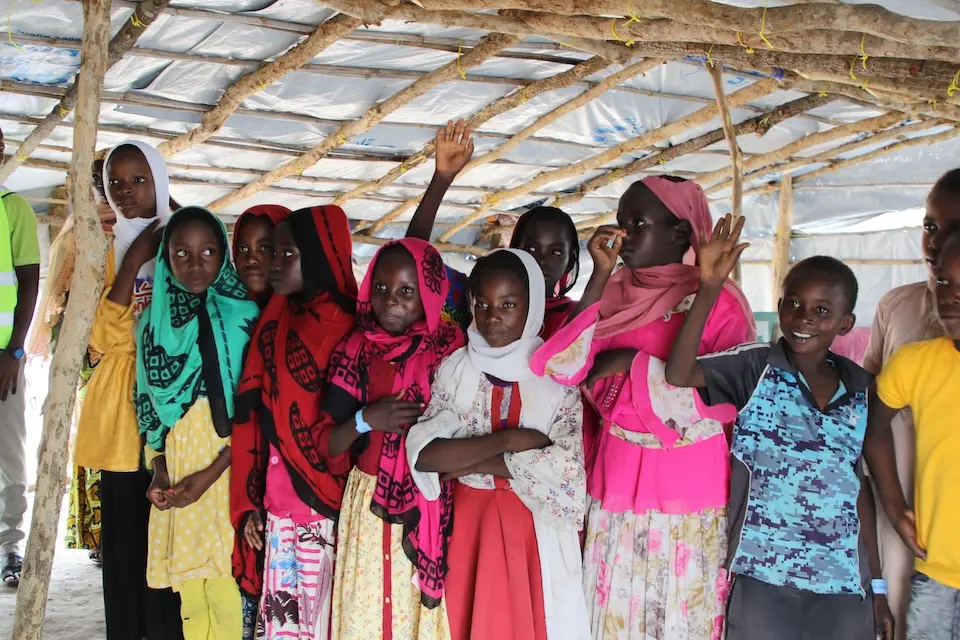 Young girls in a UNHCR relocation site in Birao, Central African Republic.