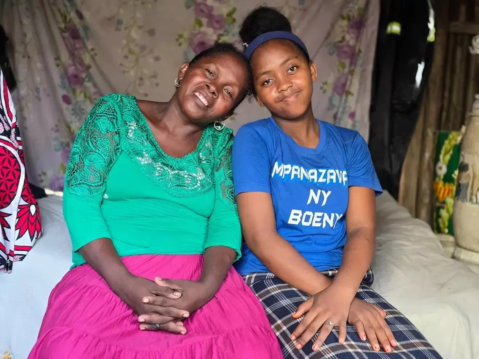 Louisette and her 15-year-old daughter Soraya in Madagascar.