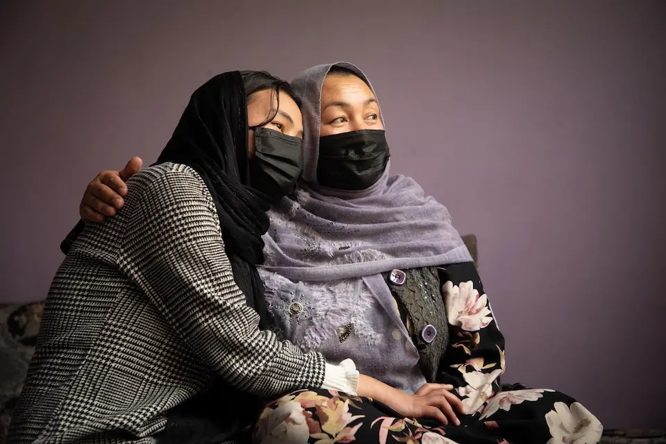 A mother and daughter in Afghanistan.