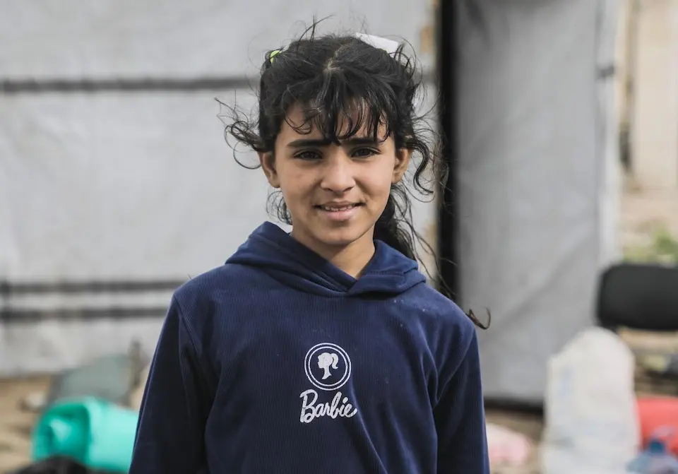 Lina, 11, in Gaza City on March 20, 2025.
