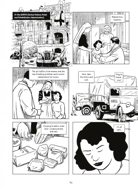A page from a graphic novel, "Audrey Hepburn: An Illustrated Biography"