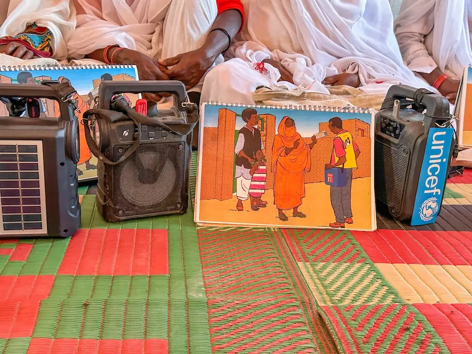 UNICEF-supported community health volunteers meet in Kassala state.