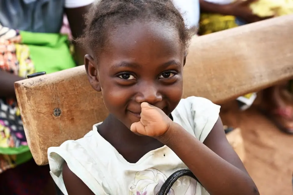 Aby, 5-years-old little girl, at a health center in Korhogo, in the North of Côte d’Ivoire.