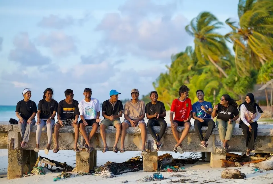 Young Climate Guardians in the Maldives, supported by UNICEF.